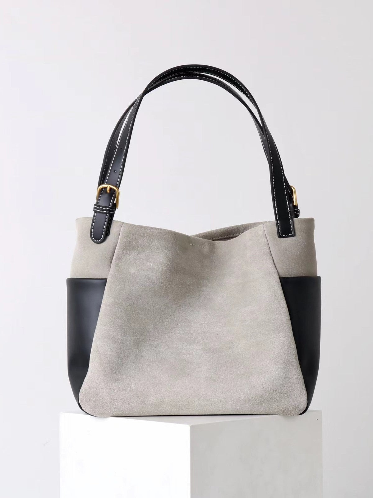 Tote Bucket Bag Suede