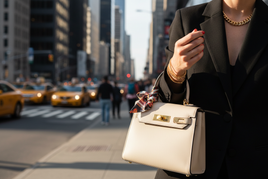 a women carrying this bag in New York City Close up